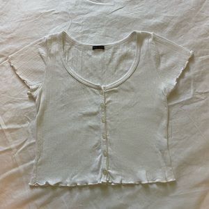 brandy melville zelly ruffle top white